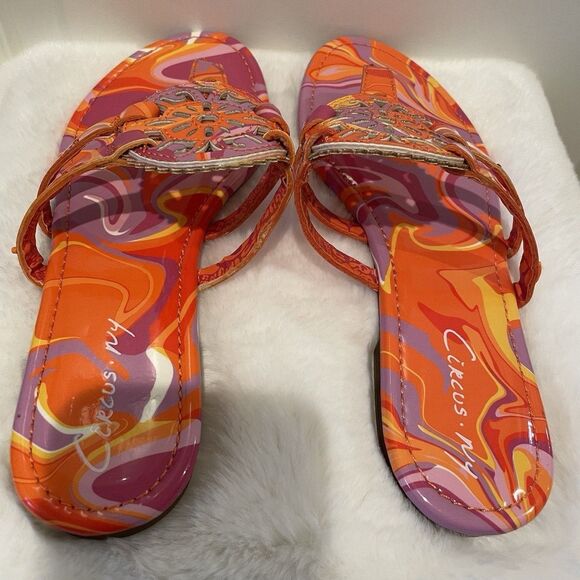 Circus NY Sam Edelman Women’s Sandals Shoes Size 7 Tie Dye Thong Flip Flops NEW - Picture 9 of 16